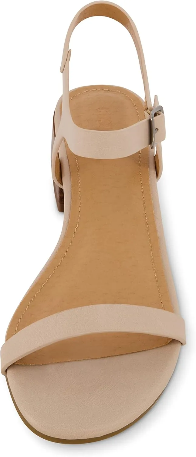 CUSHIONAIRE Women's Fontana one band block heel sandal  Memory Foam, Wide Widths Available