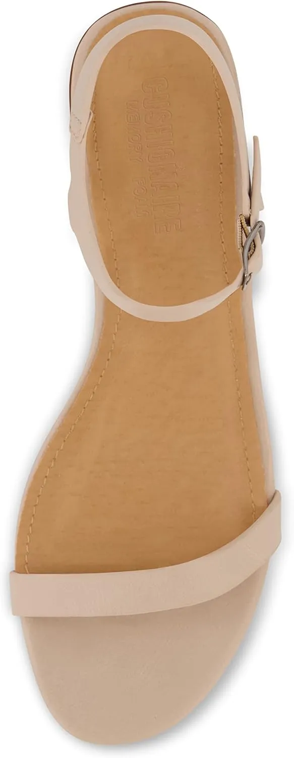 CUSHIONAIRE Women's Fontana one band block heel sandal  Memory Foam, Wide Widths Available