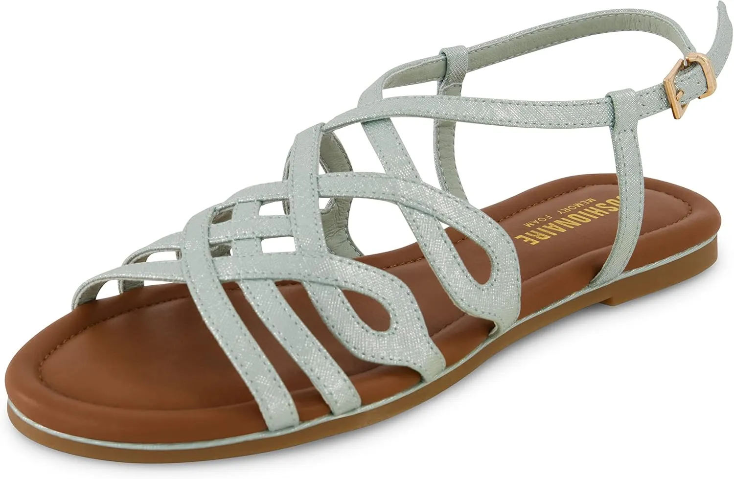 CUSHIONAIRE Women's Joanna flat sandal  Comfort Foam, Wide Widths Available