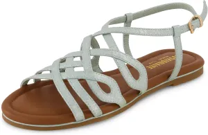 CUSHIONAIRE Women's Joanna flat sandal  Comfort Foam, Wide Widths Available