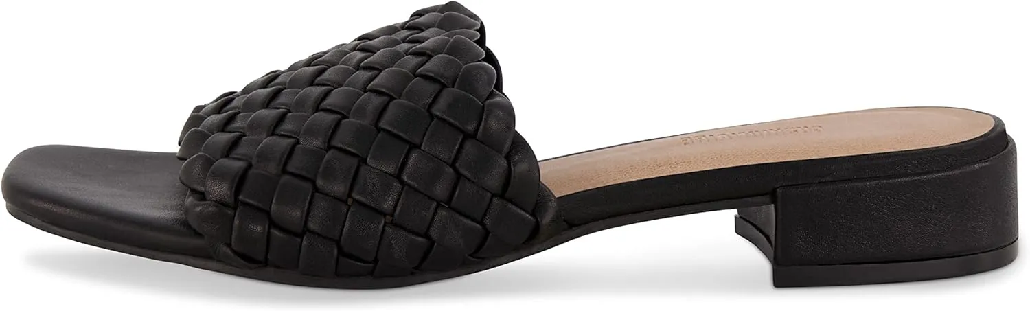 CUSHIONAIRE Women's Nerida woven low block heel sandal  Memory Foam