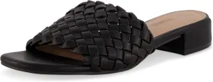 CUSHIONAIRE Women's Nerida woven low block heel sandal  Memory Foam