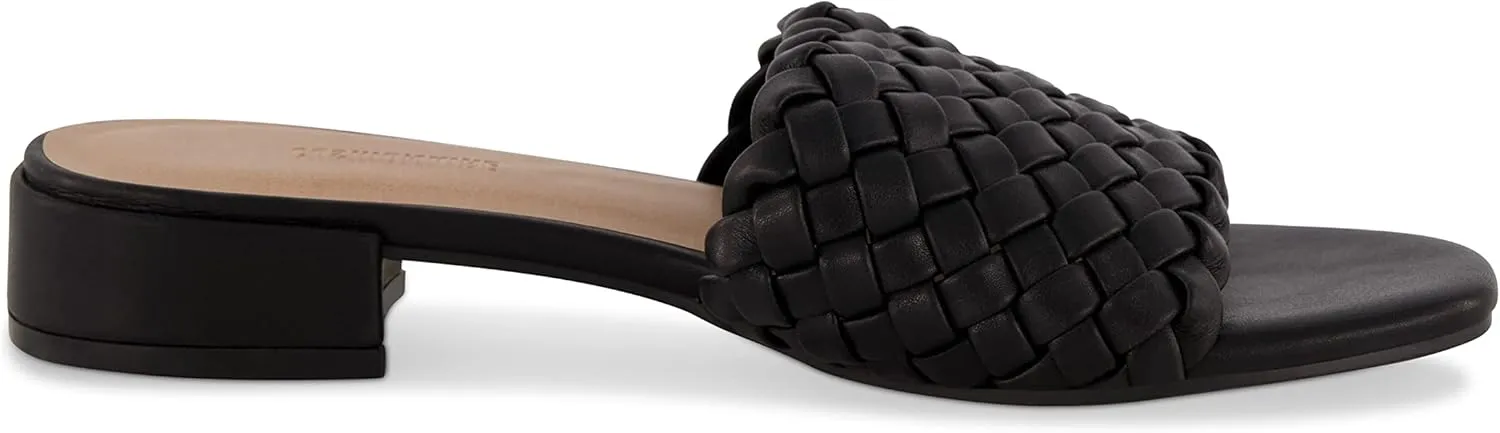 CUSHIONAIRE Women's Nerida woven low block heel sandal  Memory Foam