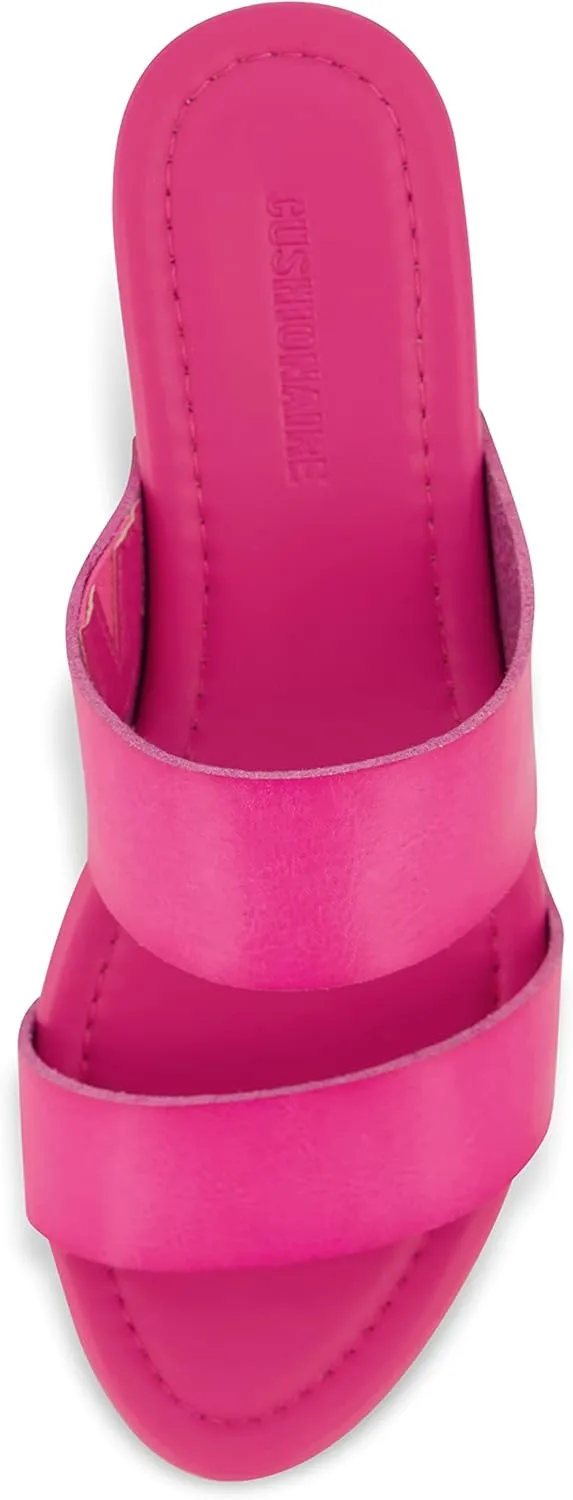 CUSHIONAIRE Women's Sky Faux Wood Sandal  Comfort Foam & LiteSole Technology