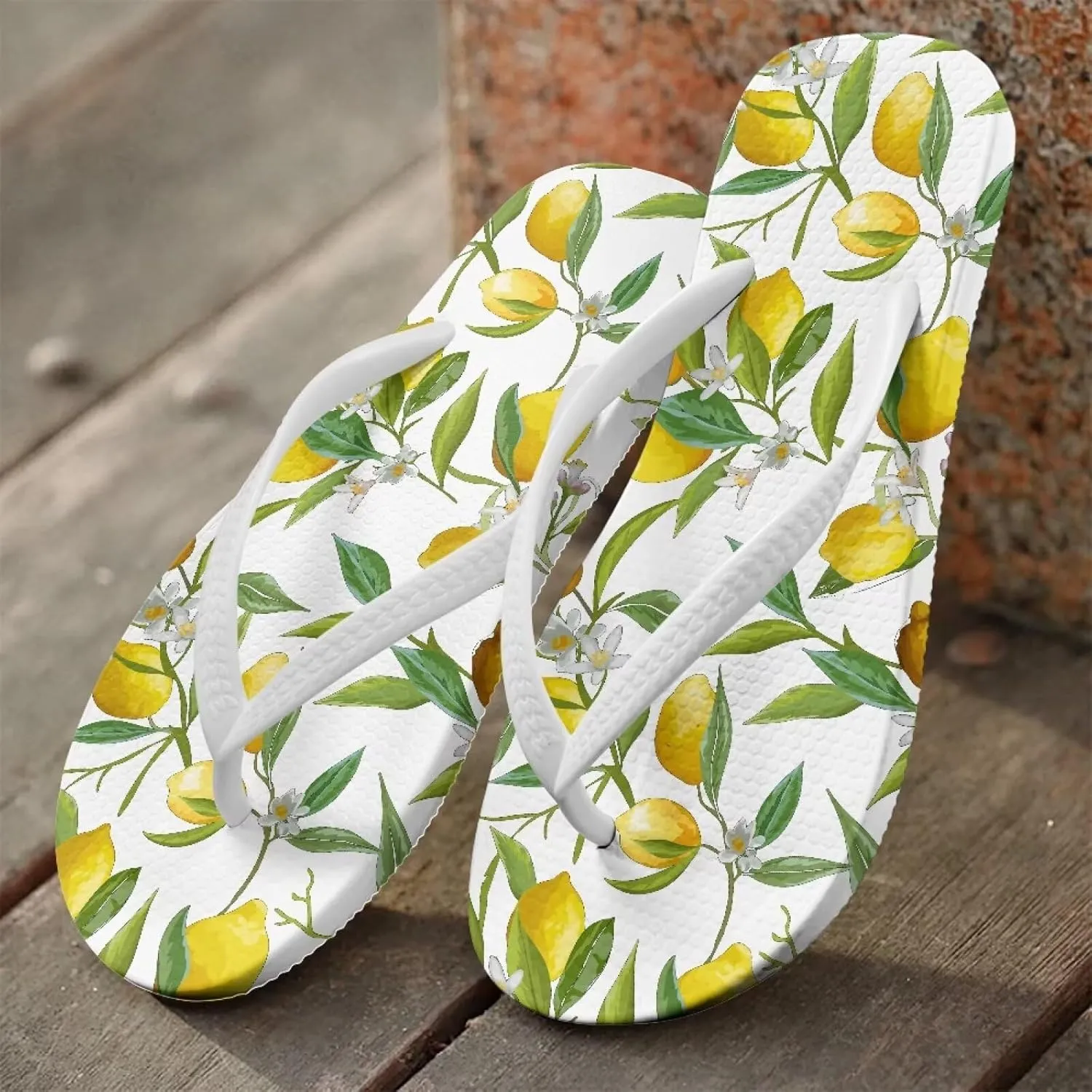 Customized Flip Flops for Women Comfortable Sandals Shower & Walking White Thong Sandals Size 35-40