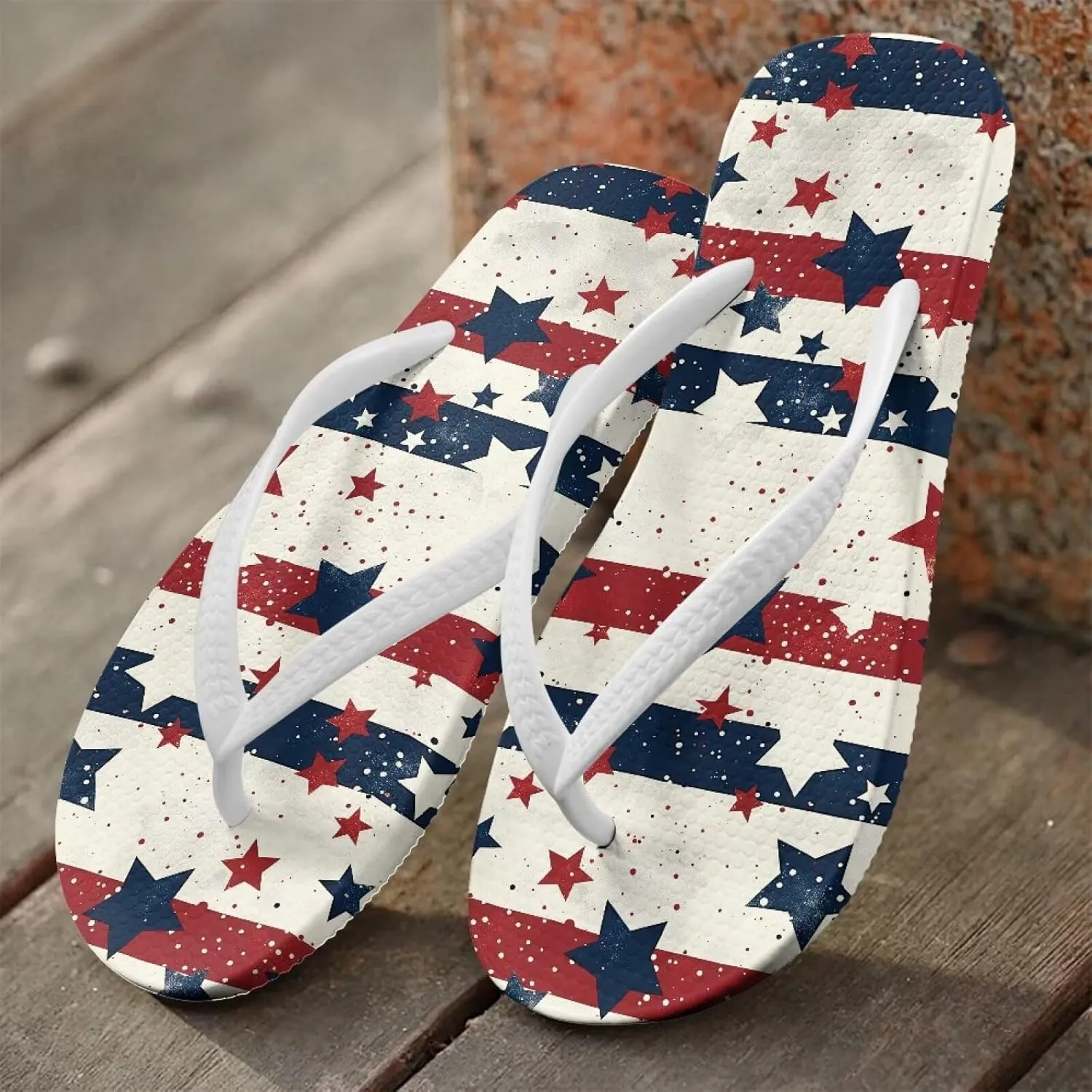Customized Flip Flops for Women Comfortable Sandals Shower & Walking White Thong Sandals Size 35-40
