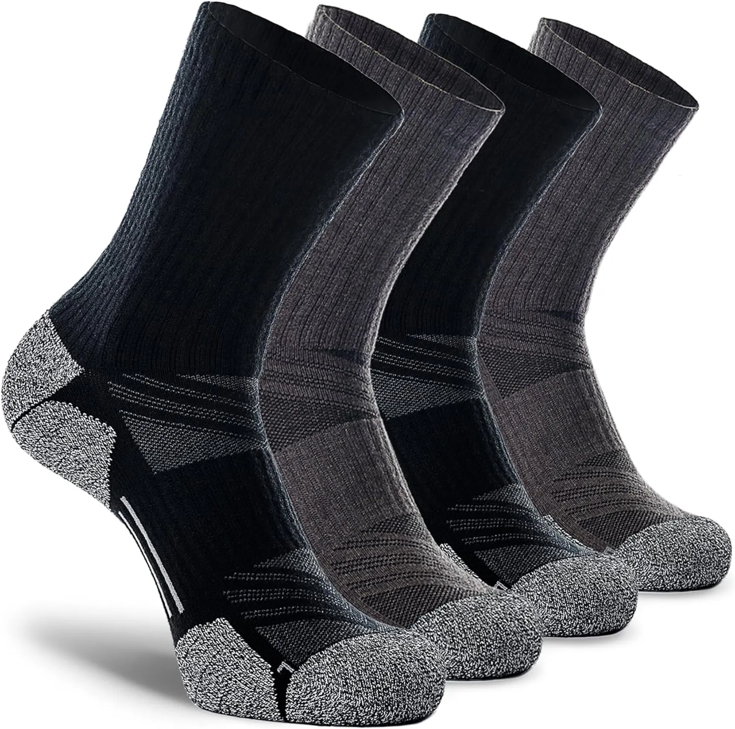 CWVLC Crew Hiking Socks, Cushion, Moisture Wicking, Arch Compression Boot Socks
