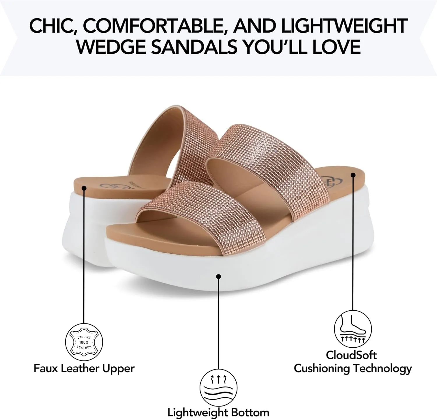 Daisy Fuentes Fenway Women's Wedge Sandals Comfortable Design