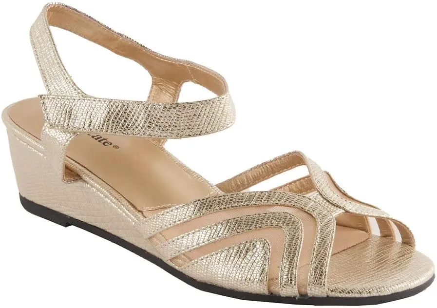 David Tate Womens Admire Peep Toe Dressy Wedge Sandals