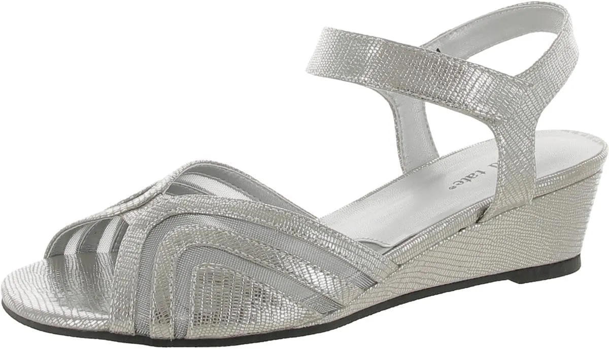 David Tate Womens Admire Peep Toe Dressy Wedge Sandals