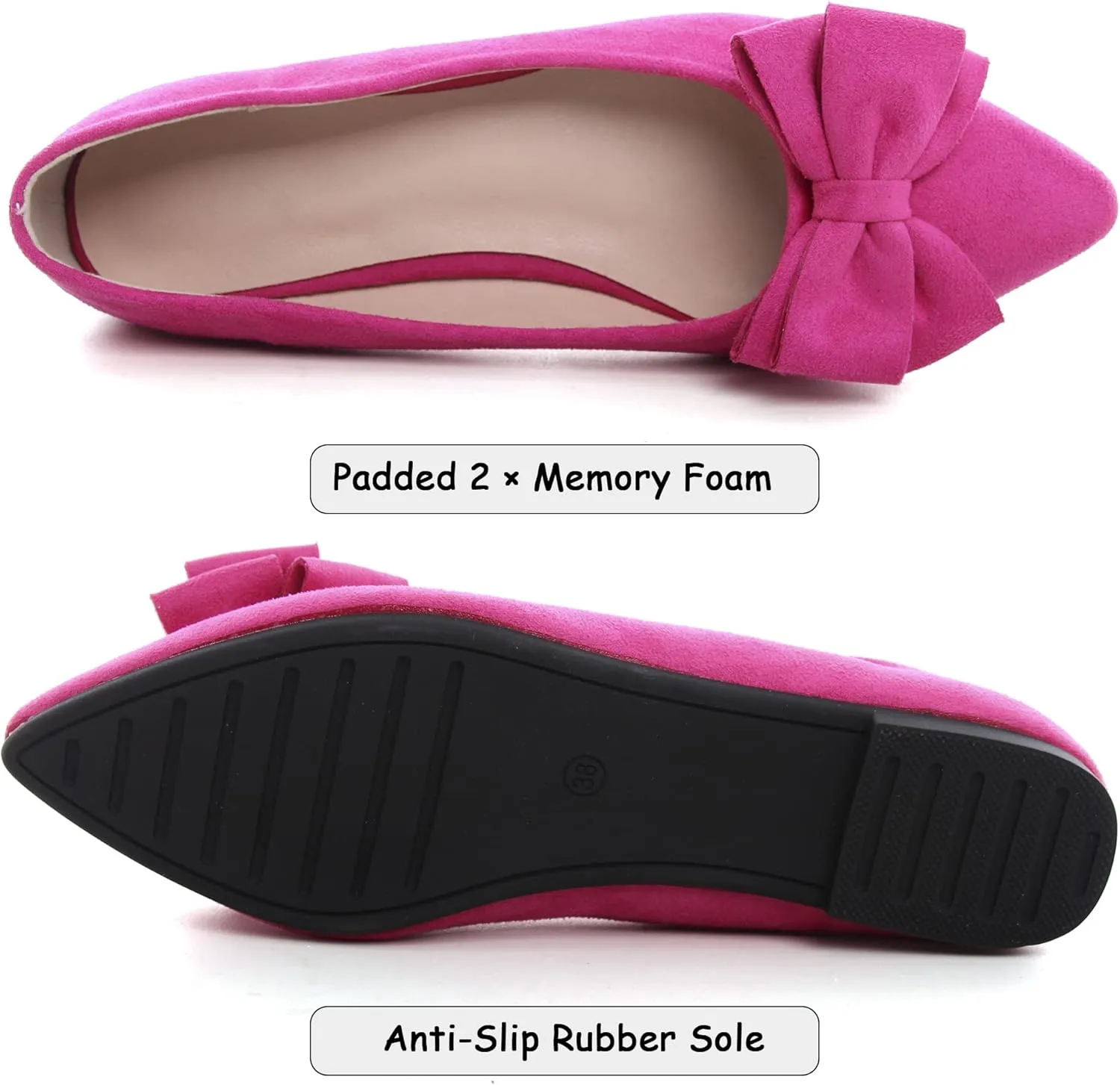 Dear Time Women's Ballet Flats Dress Ballet Shoes Slip on for Office Work Comfortable Shoes