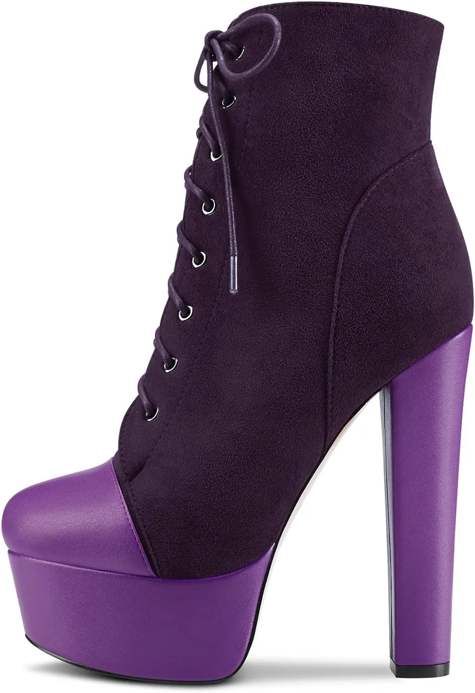 DearOnly Women Chunky Block Platform High Heel Round Toe Ankle Boots Short Bootie Zipper Party Cute Boots