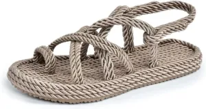 Derimi'O Strappy Sandals - Elegant Braided Sandals for Women - Stylish Strap Sandals for Women - Comfortable and Durable Rope Sandals for Women - Perfect for Casual and Dressy Occasions