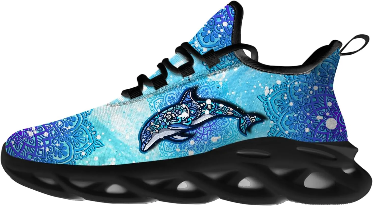 Dolphin Shoes for Women Men Road Running Walking Tennis Breathable Lightweight Sneakers Animal Shoes Gifts for Men Women