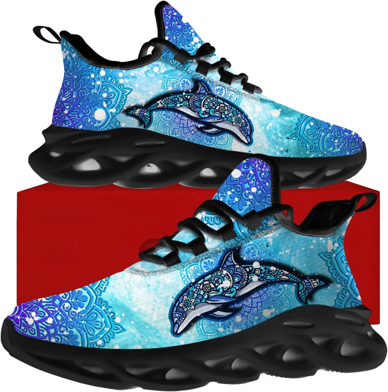 Dolphin Shoes for Women Men Road Running Walking Tennis Breathable Lightweight Sneakers Animal Shoes Gifts for Men Women