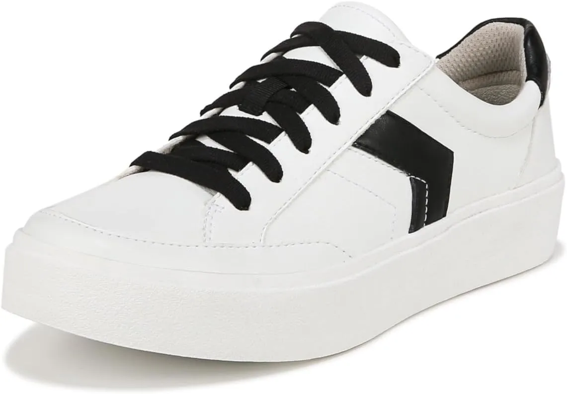 Dr. Scholl's Shoes Womens Madison Lace Sneaker Oxford White/Black Smooth 7 M