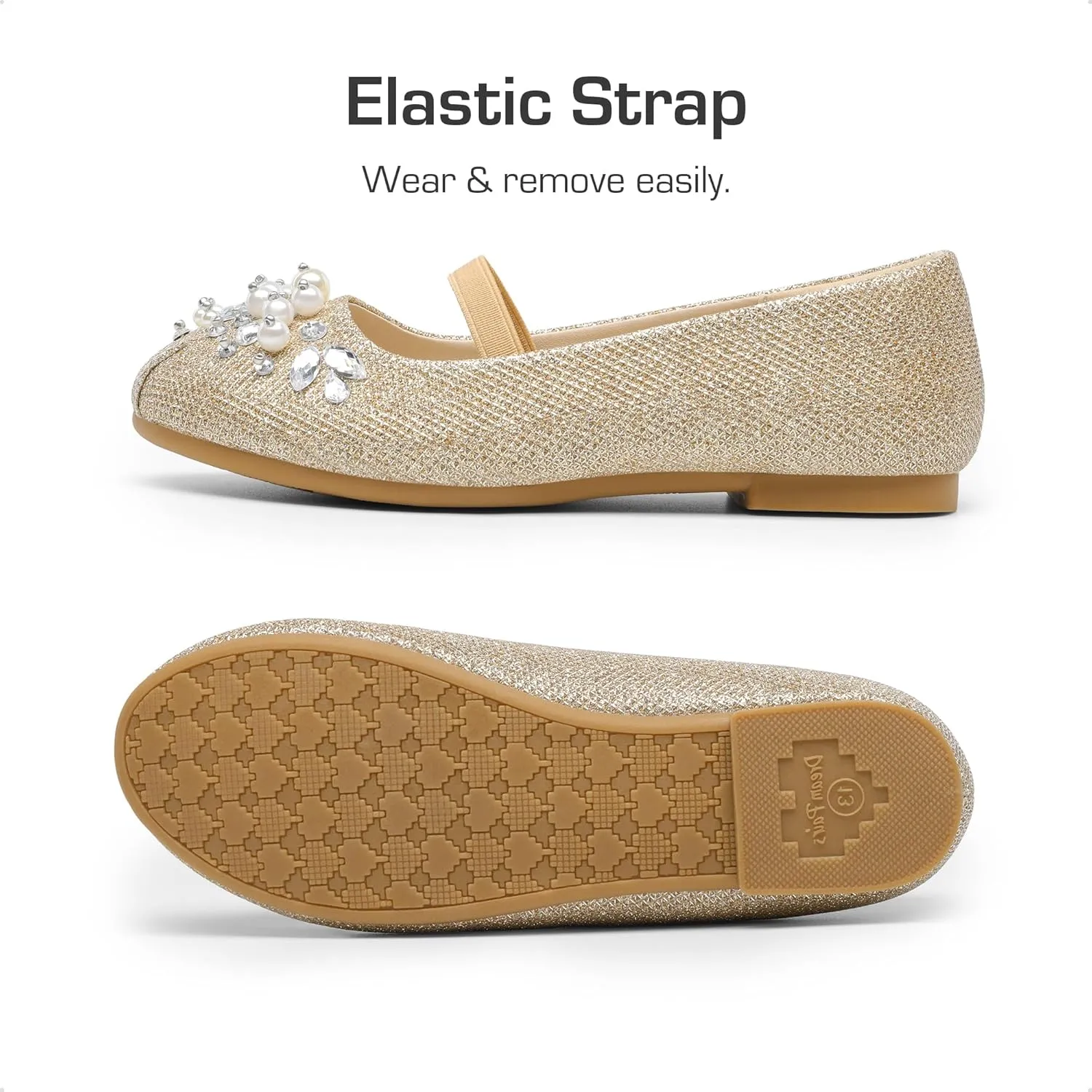 DREAM PAIRS Girls Ballet Flats Flower Shoes Mary Jane Ballerina Flat Dress Shoes for Daily/Wedding/Party