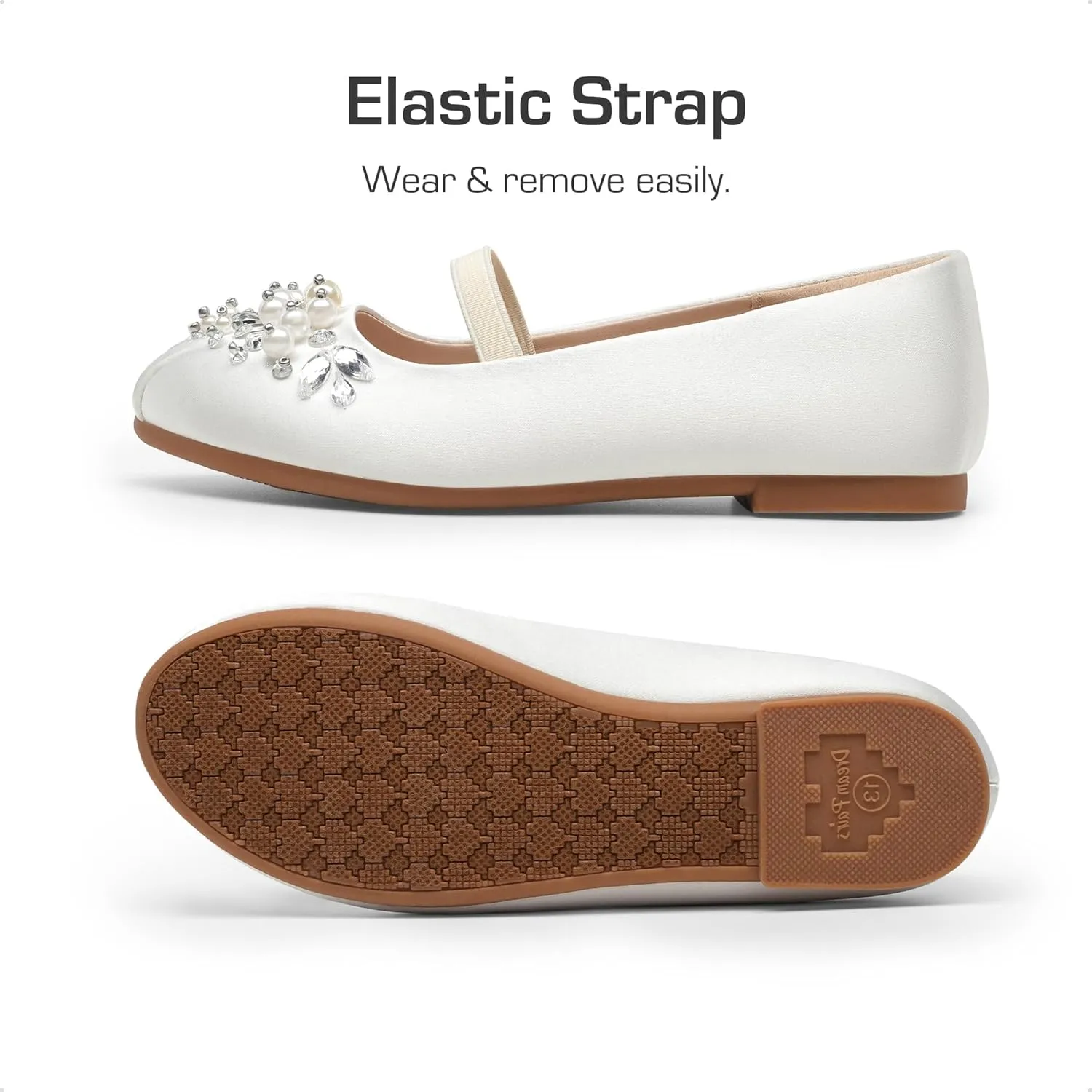 DREAM PAIRS Girls Ballet Flats Flower Shoes Mary Jane Ballerina Flat Dress Shoes for Daily/Wedding/Party