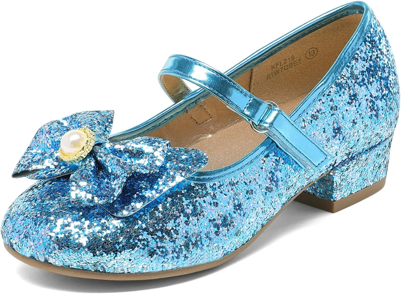 DREAM PAIRS Girls Dress Shoes Princess Shoes for Toddler Little Girl Mary Jane Low Heels Glitter Flower Party Wedding Footwear