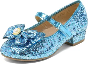 DREAM PAIRS Girls Dress Shoes Princess Shoes for Toddler Little Girl Mary Jane Low Heels Glitter Flower Party Wedding Footwear