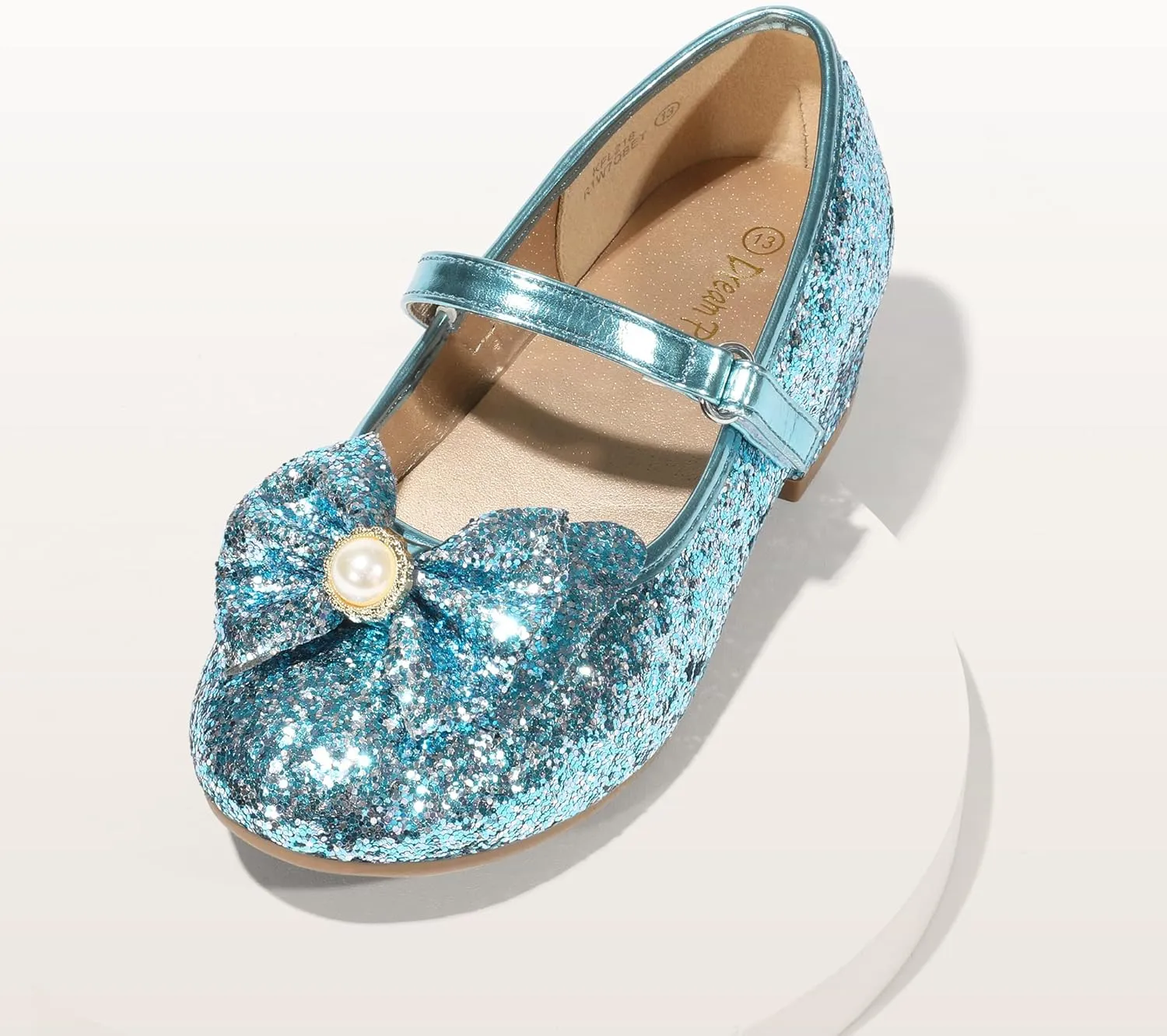 DREAM PAIRS Girls Dress Shoes Princess Shoes for Toddler Little Girl Mary Jane Low Heels Glitter Flower Party Wedding Footwear