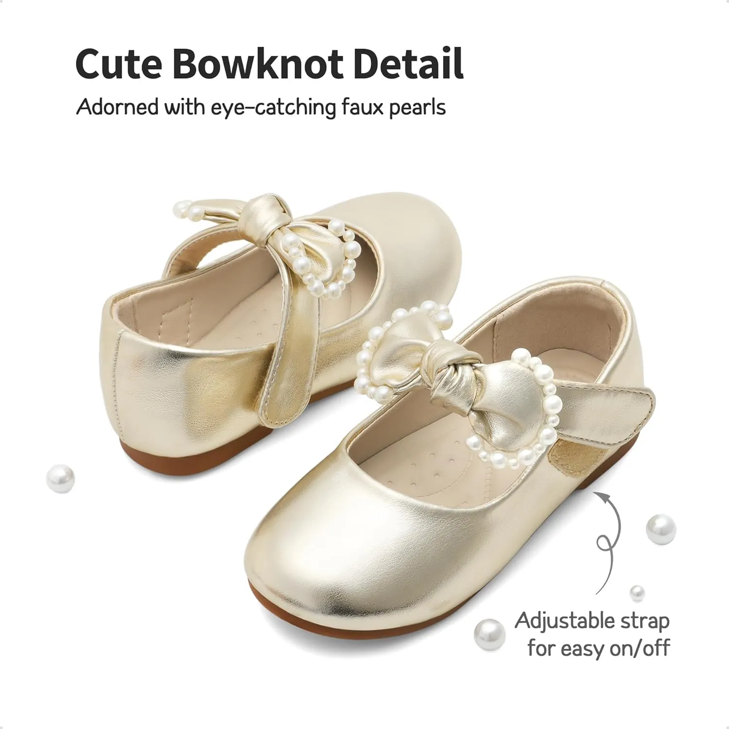 DREAM PAIRS Toddler Flower Girl Dress Shoes Little Girls Mary Janes Ballet Flats Ballerina Shoes Wedding Party