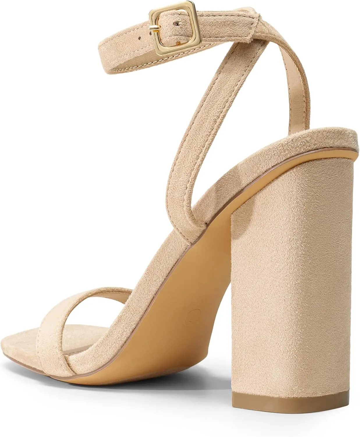 DREAM PAIRS Women's Chunky High Heels Sandals, Ankle Strap Open Square Toe Block Heels Cute Sparkly Heels for Wedding Party