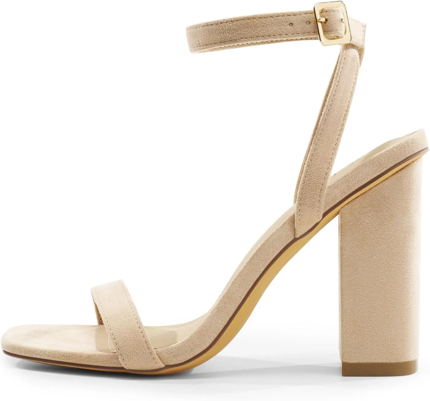 DREAM PAIRS Women's Chunky High Heels Sandals, Ankle Strap Open Square Toe Block Heels Cute Sparkly Heels for Wedding Party