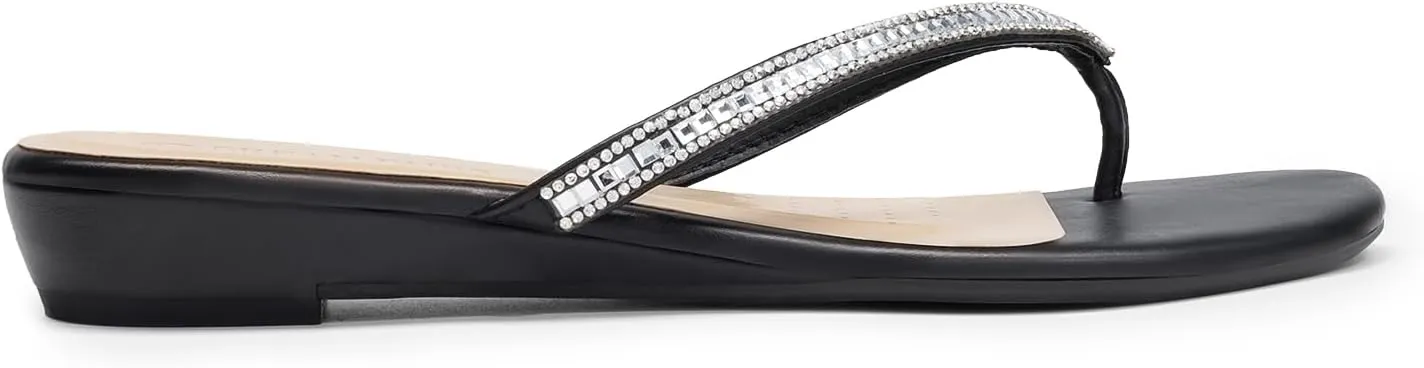DREAM PAIRS Women's Fashion Rhinestones Design Slides Sandals
