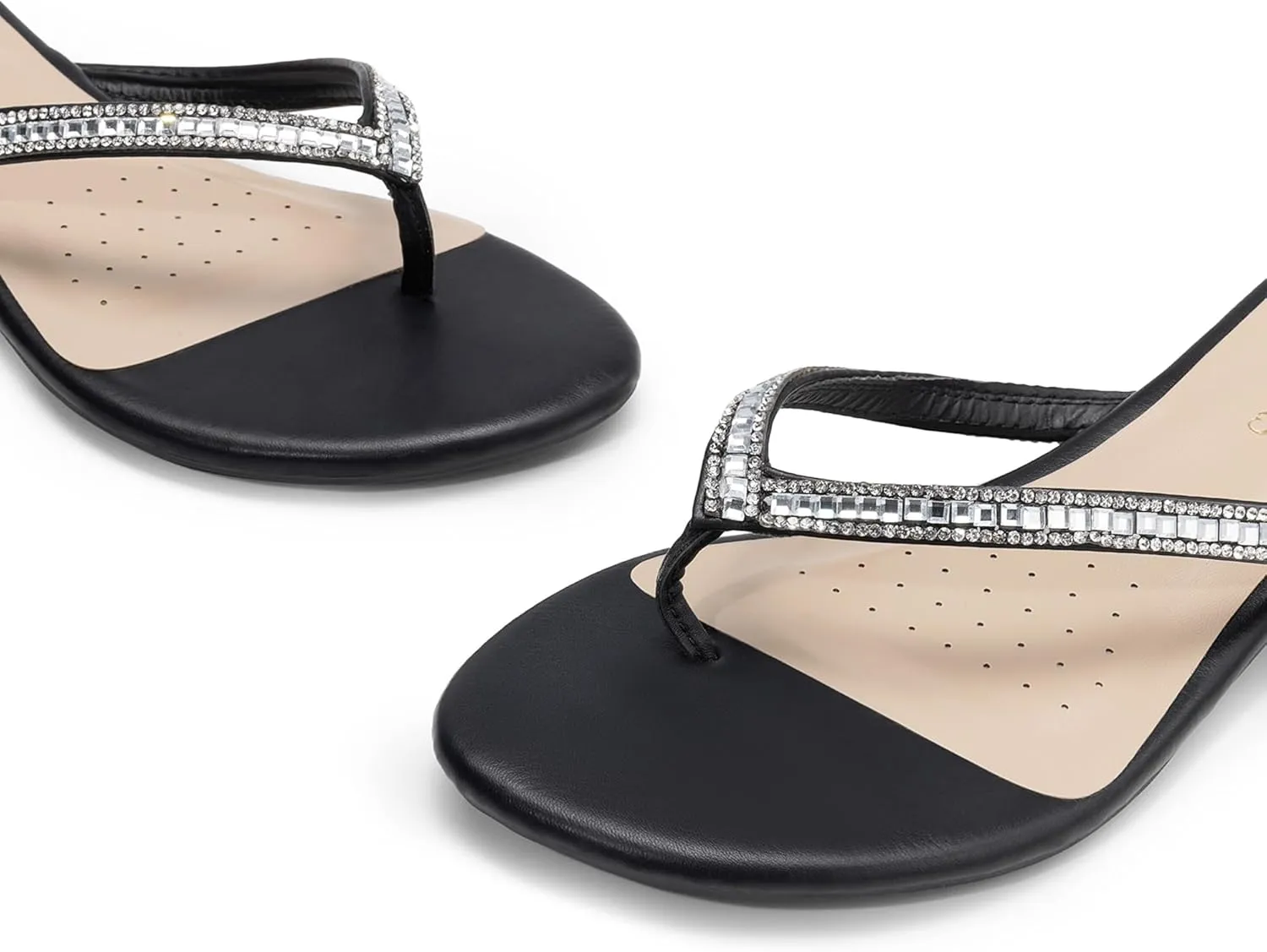 DREAM PAIRS Women's Fashion Rhinestones Design Slides Sandals