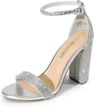 DREAM PAIRS Women's Hi-Chunk High Heel Pump Sandals