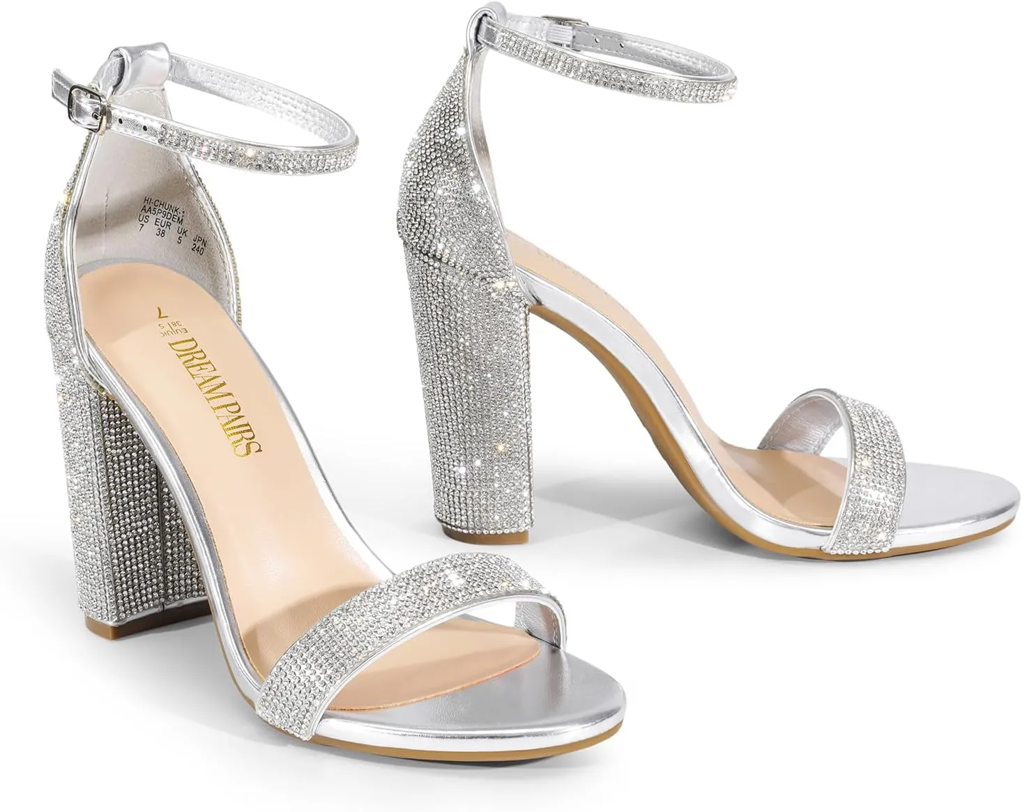 DREAM PAIRS Women's Hi-Chunk High Heel Pump Sandals