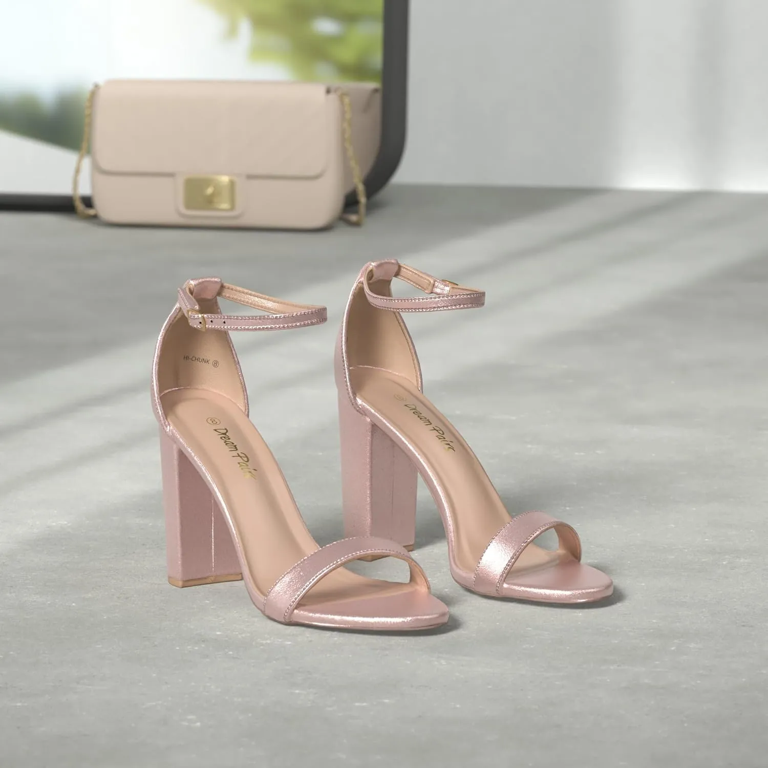DREAM PAIRS Women's Hi-Chunk High Heel Pump Sandals
