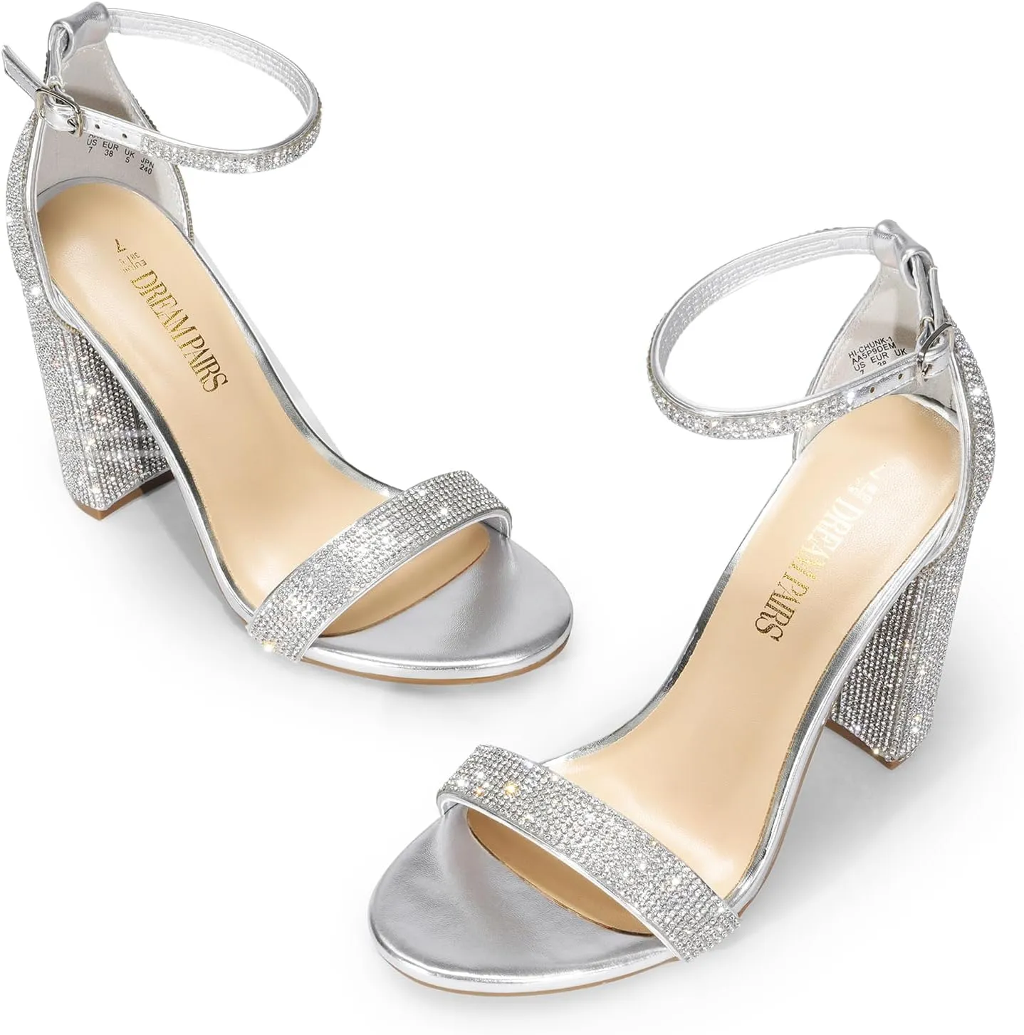 DREAM PAIRS Women's Hi-Chunk High Heel Pump Sandals