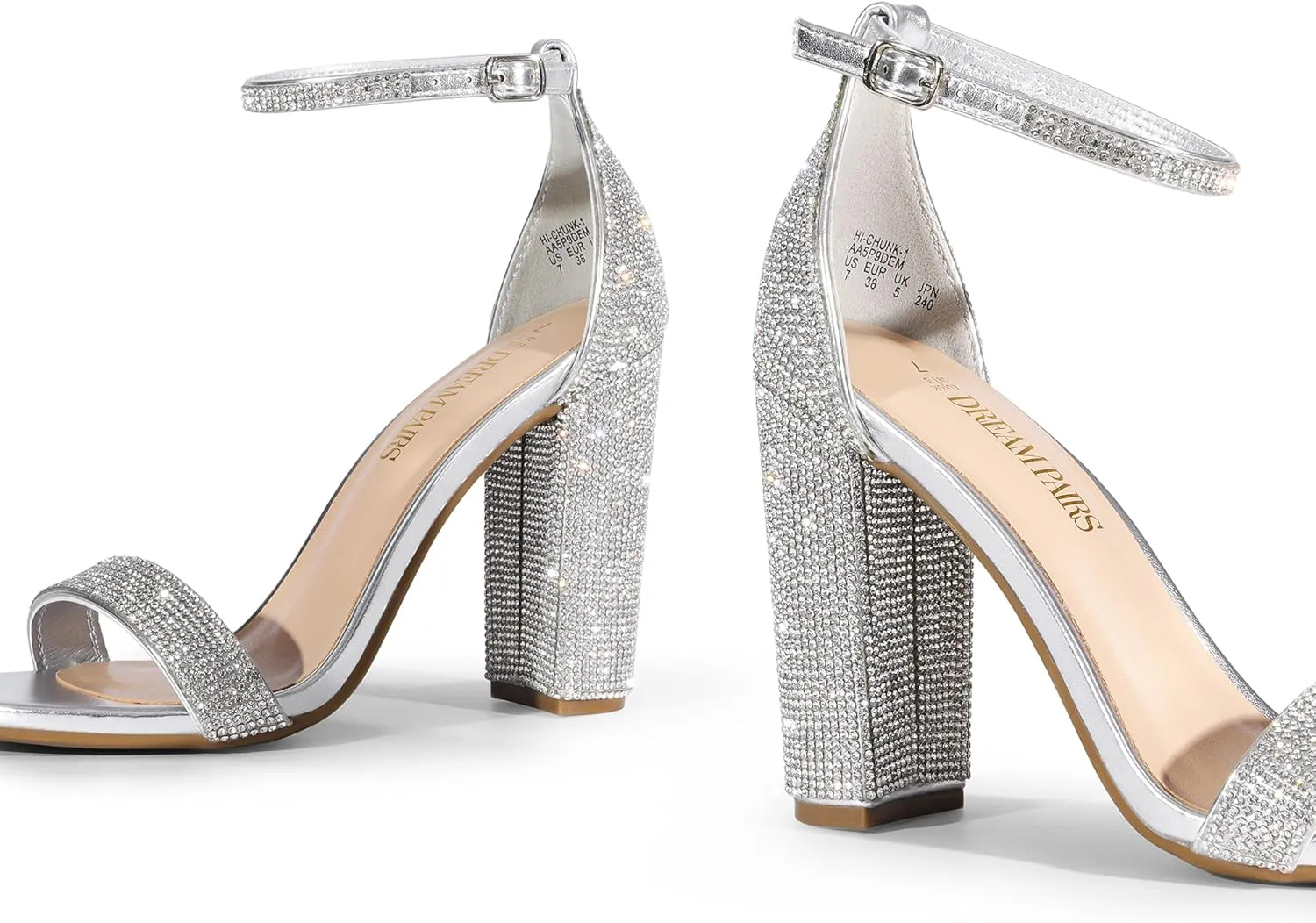 DREAM PAIRS Women's Hi-Chunk High Heel Pump Sandals