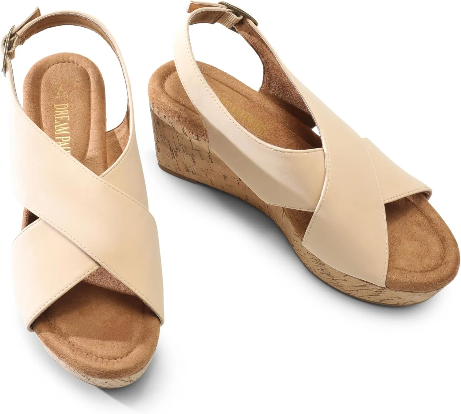 DREAM PAIRS Women's Platform Wedge Sandals Comfortable Ankle Strap Sandals for Women Casual Dressy Summer