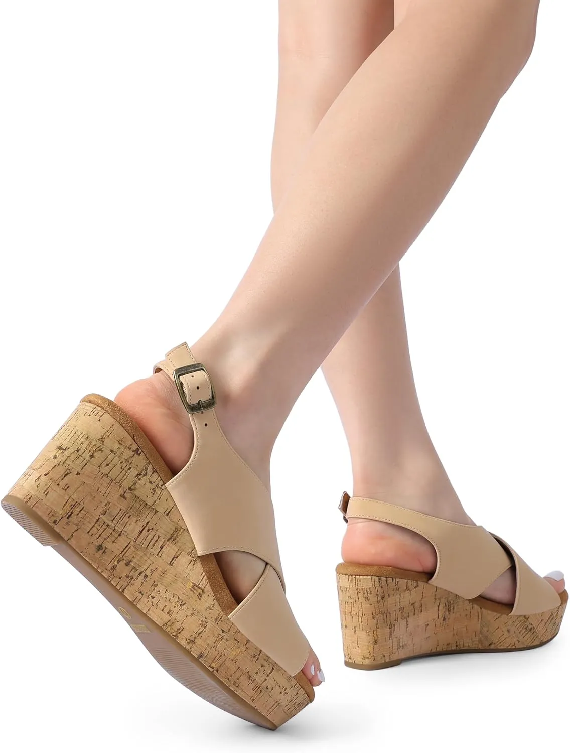 DREAM PAIRS Women's Platform Wedge Sandals Comfortable Ankle Strap Sandals for Women Casual Dressy Summer