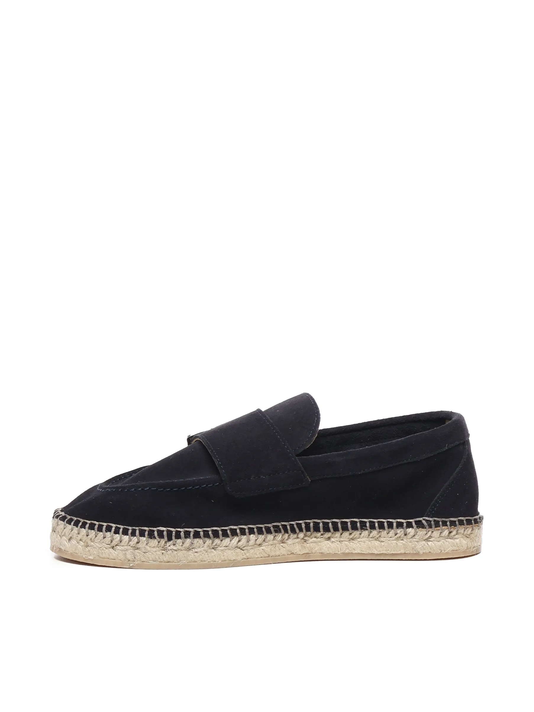 Eleventy Blue Leather Espadrilles med spännen