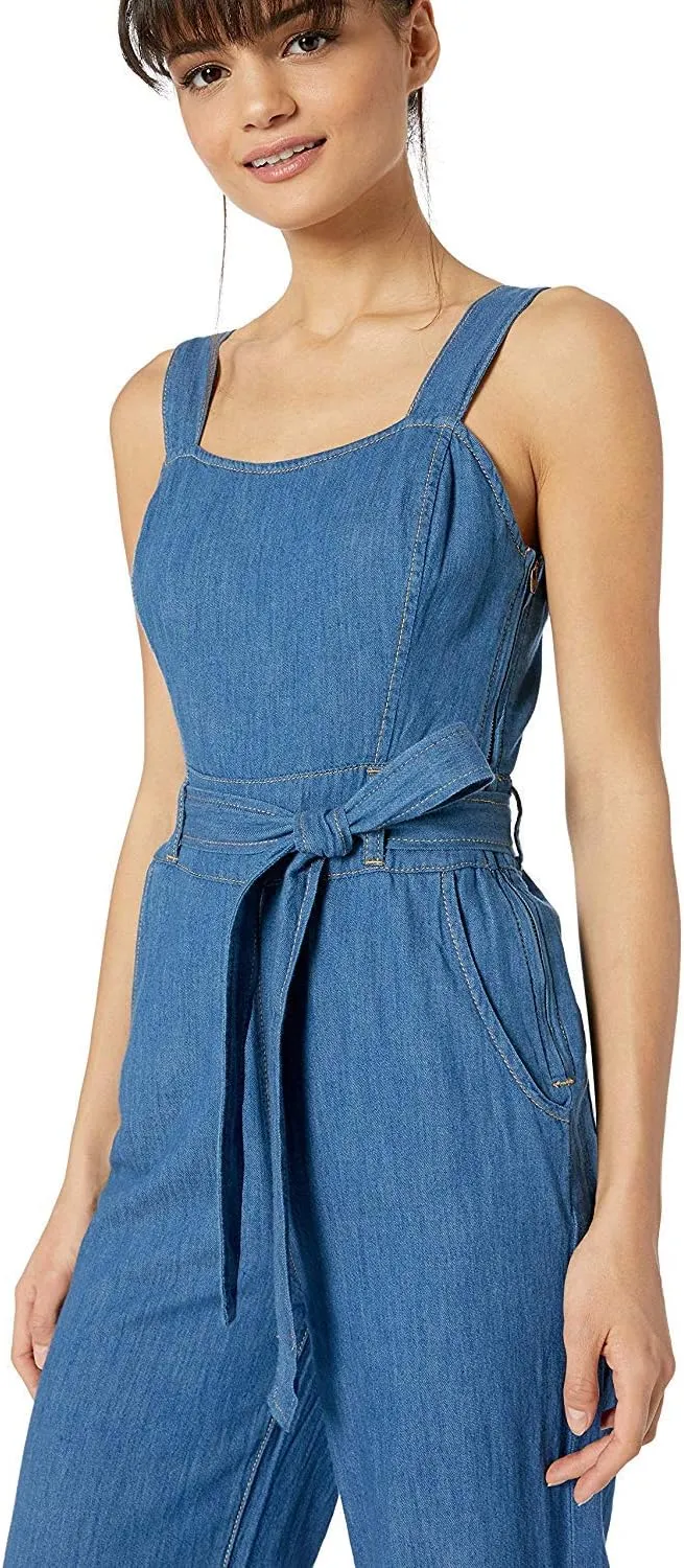 Ella Moss womens Denim Belted Jumpsuit