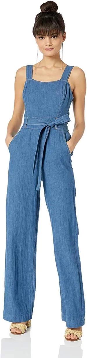 Ella Moss womens Denim Belted Jumpsuit