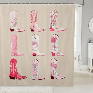 Erosebridal Cowgirl Shower Curtain 72" W x 84" L,Western Cowboy Boots Bathroom Curtain,Wild West Cowgirl Bathroom Accessories,Farmhouse Fabric Shower Curtains