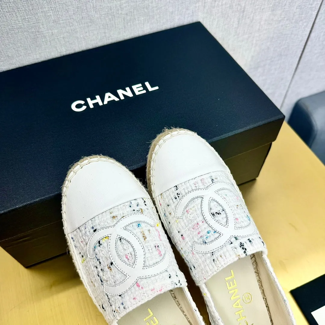 espadrilles white fabric calfskin
