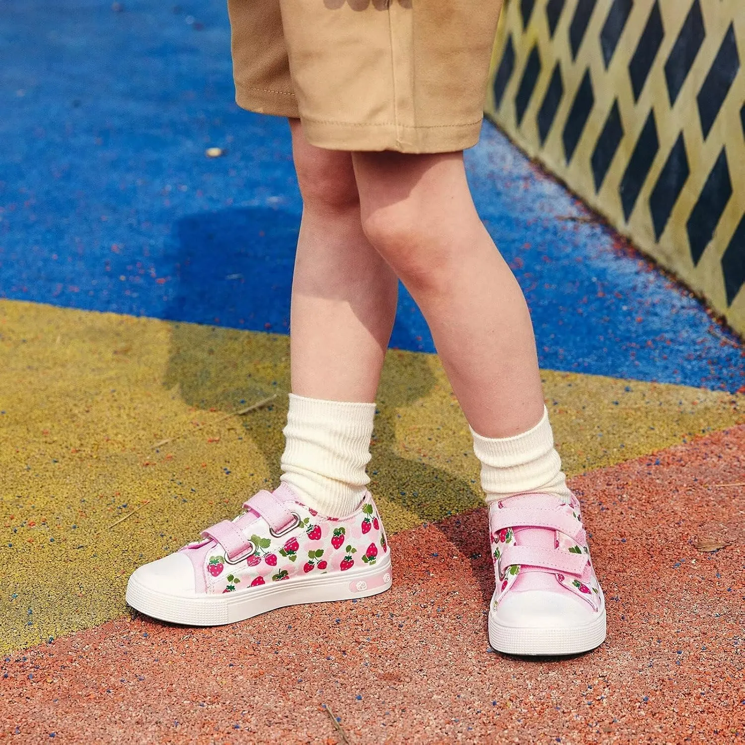EUXTERPA Toddler Light Up Sneakers Kids Casual Canvas Shoes with Adjustable Strap for Girls Boys