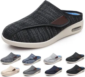 Extra Wide Walking Edema Sneakers,Wide Widths Walking Edema Slippers Adjustable Strap - Ideal for Diabetes, Edema, Plantar Fasciitis, and Swollen Feet