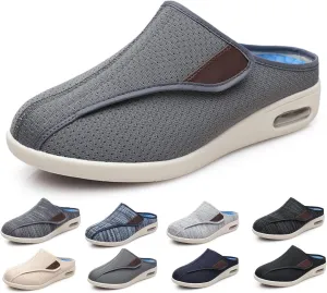 Extra Wide Walking Edema Sneakers,Wide Widths Walking Edema Slippers Adjustable Strap - Ideal for Diabetes, Edema, Plantar Fasciitis, and Swollen Feet