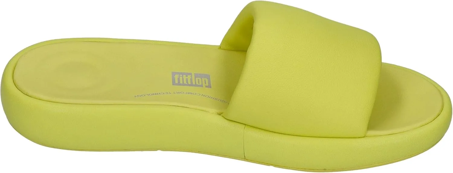 FitFlop Women's iQushion D-Luxe Padded Leather Slides Sandals