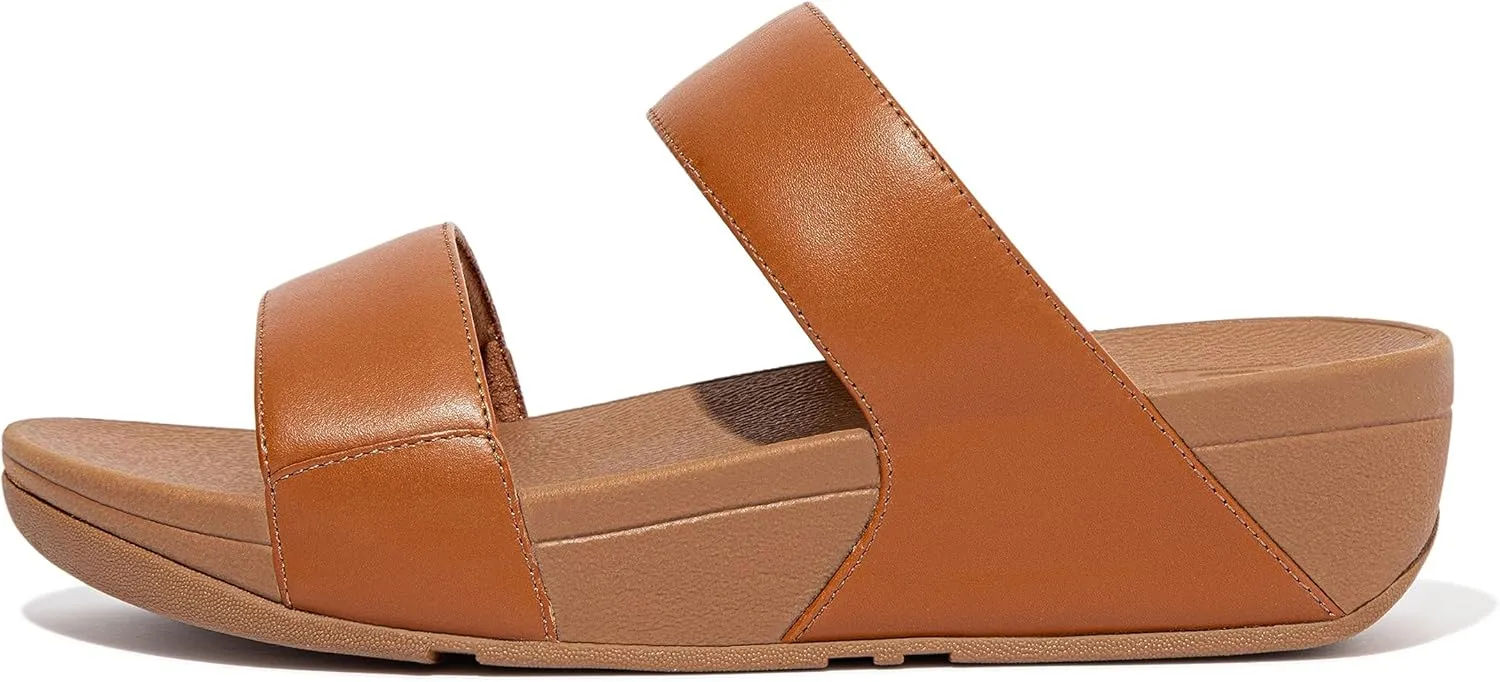 FitFlop Women's Lulu Platino Leather Slides