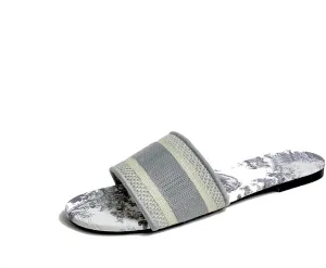 Flat Sandals For Women Comfortable Slide Dressy Leather Sandals, Open Toe Slip On Slippers