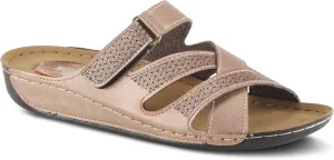 Flexus Women's KARL Adjustable Slide Sandals - Strappy Design, Padded Insole, Made in Turkey BRONZE EU 37 / US 6.5-7