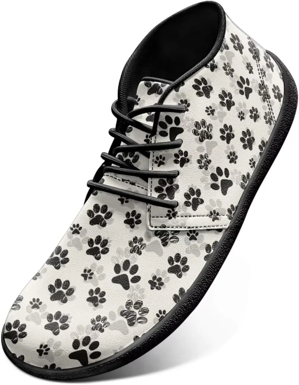 Forchrinse American Flag Mens Boots Mid Top Fashion Sneakers Leather Lace up Ankle Boots Walking Driving Shoes with Eva Sole
